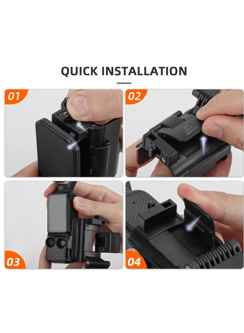 SUNNY LIFE Dedicated Magnetic Mount Stand Compatible with DJI Osmo Pocket 3, Upgraded Pocket3 Accessories Adapter Clamp Magnet Suction Case Holder on Desktop, Vertical Surface, 180° Adjustable Handle, WITH 2 Lens Protector + 2 LCD Screen Protector - Image 5