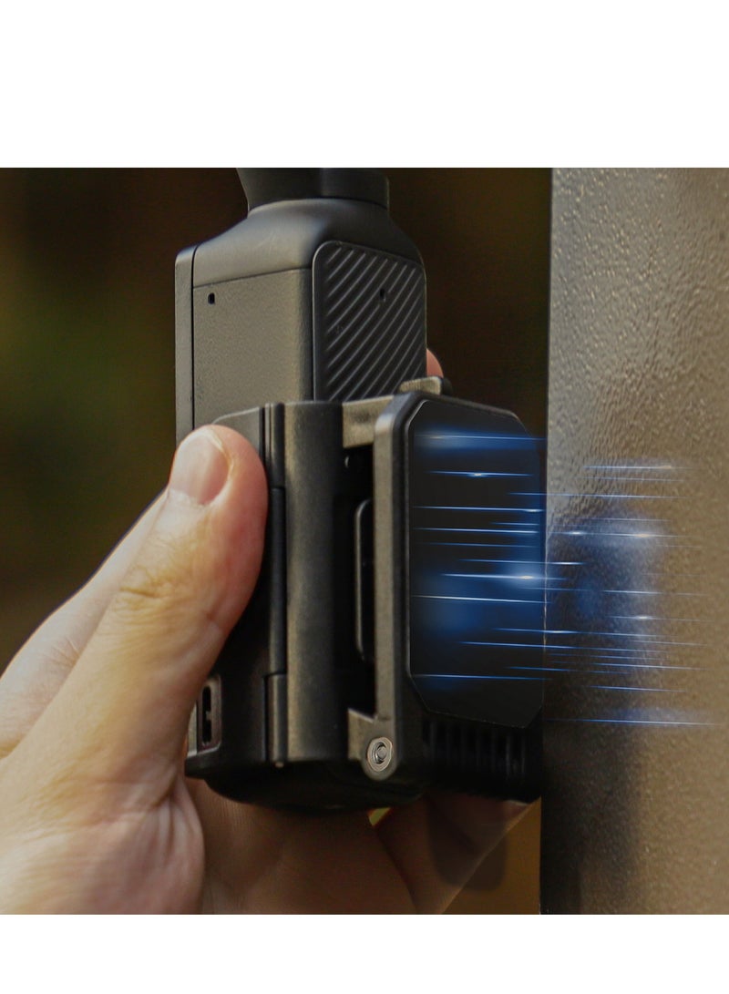 SUNNY LIFE Dedicated Magnetic Mount Stand Compatible with DJI Osmo Pocket 3, Upgraded Pocket3 Accessories Adapter Clamp Magnet Suction Case Holder on Desktop, Vertical Surface, 180° Adjustable Handle, WITH 2 Lens Protector + 2 LCD Screen Protector - Image 4