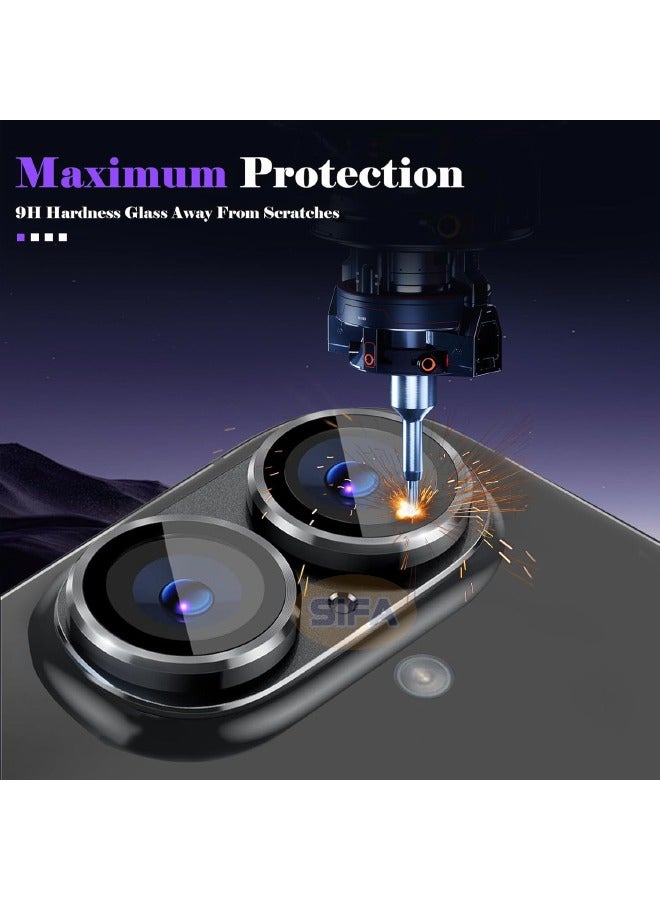 واقي عدسة الكاميرا لهاتف iPhone 16 / iPhone 16 Plus، [امتصاص قوي] [حماية من السقوط] [مقاوم للخدش] غطاء زجاجي مقوى من سبائك الألومنيوم المعدني غير اللامع 9H واقي شاشة الكاميرا، أسود - Image 3