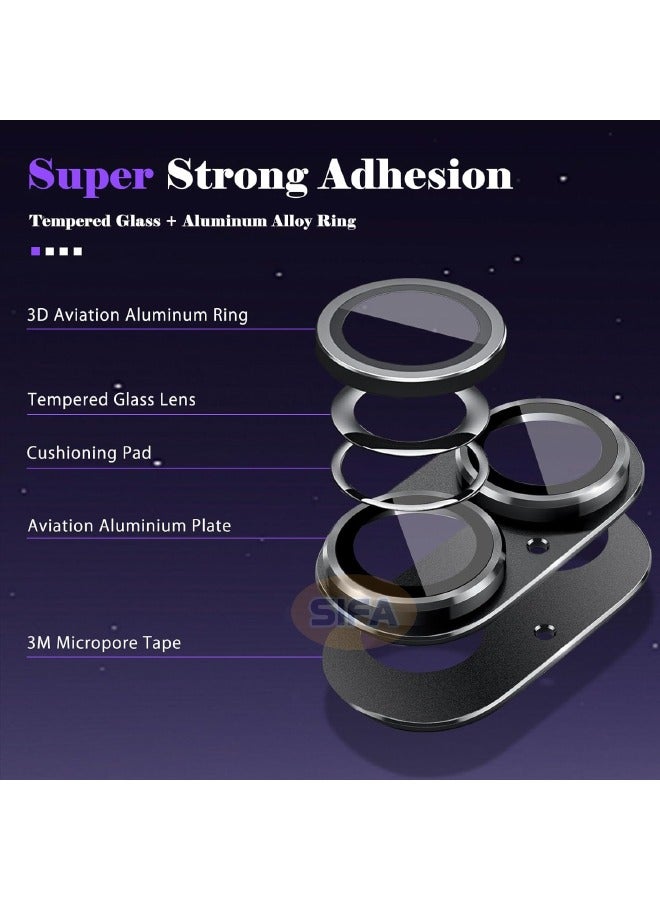 واقي عدسة الكاميرا لهاتف iPhone 16 / iPhone 16 Plus، [امتصاص قوي] [حماية من السقوط] [مقاوم للخدش] غطاء زجاجي مقوى من سبائك الألومنيوم المعدني غير اللامع 9H واقي شاشة الكاميرا، أسود - Image 4