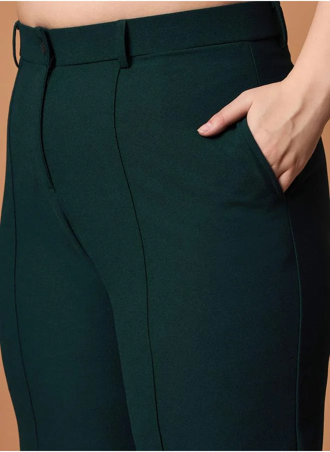 SASSAFRAS Plus Size Solid Front Button Top and Straight Pants Set by Styli