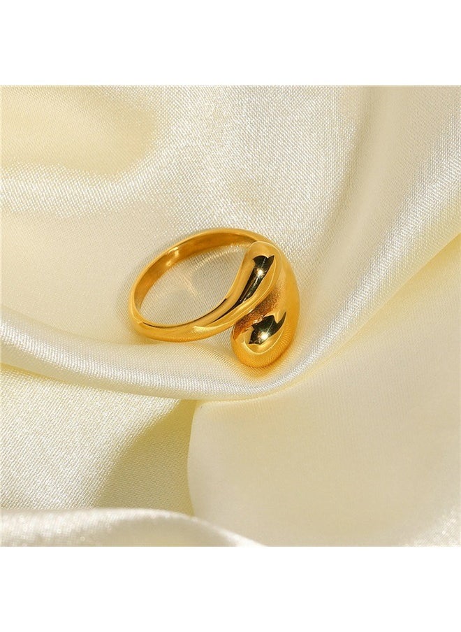 yongsheng Open Finger Ring，Plated Polished Water Droplet Ring With Cross Wound Ring Opening Chunky Open Twist Stackable Rings for Women  - Image 2