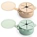 vaanshie Silicone No Spill Snack Cups for Toddlers Portable Baby Snack Cup Containers with Dustproof Lid DishwasherFriendly Toddler Spill Proof Cups Without BPA Lead or Phthalates Beige and Green - Image 2