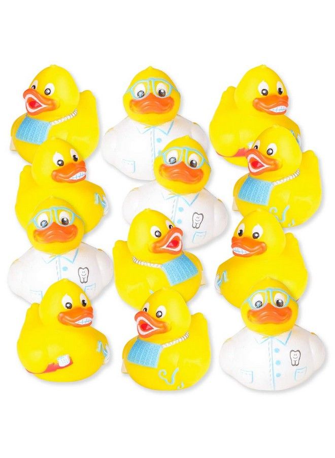 ArtCreativity 2 Inch Dental Rubber Duckies, Pack Of 12, Cute Duck Bath Tub Pool Toys In Assorted Styles, Fun Decorations, Carnival Supplies, Party Favor, Dental Treasure Toys - Image 1