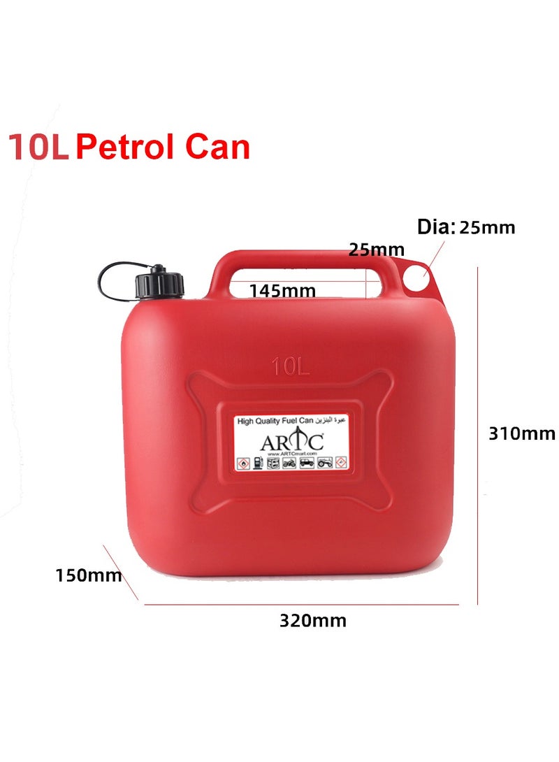 ARTC Heavy Duty Petrol, Oil, Diesel Container And Fuel Jerry Can And Storage Tank, Red, 10 Liter - Image 2