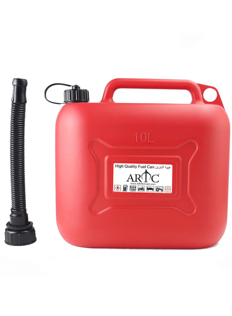 ARTC Heavy Duty Petrol, Oil, Diesel Container And Fuel Jerry Can And Storage Tank, Red, 10 Liter - Image 1