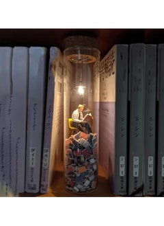 SYOSI Test Tube Book Ornament, Test Tube Perspective Drawing, Microscopic Bibliophile Ornaments, Lonely Reader, Book Ornaments with Lights to Decorate Test Tubes, Wonderful Gifts for Loved Ones & Friend  - Image 1