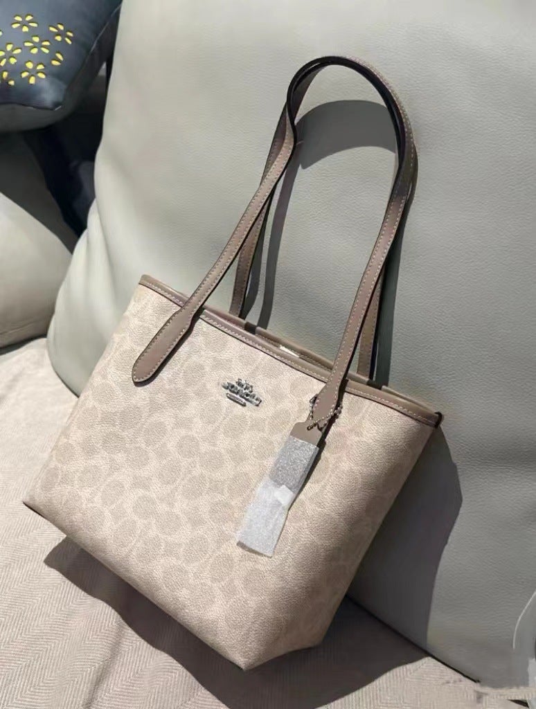 Koujia Spring And City23 Tote Bag Classic Old Flower Color Texture Hand Shoulder Mother Bag Shopping Bag - Image 1