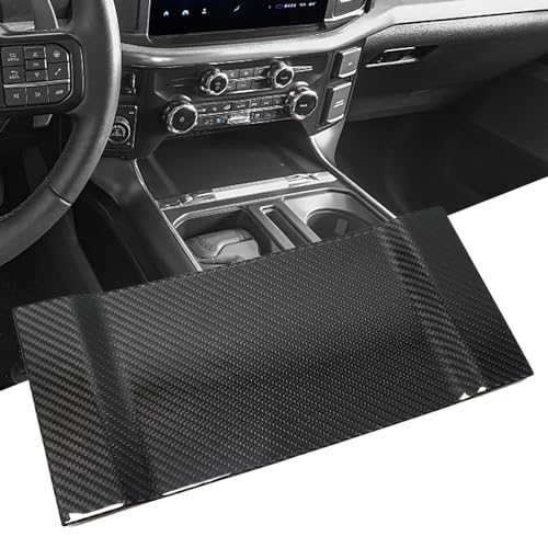Jogon Genuine Carbon Fiber Sliding Cubby Door Cover Trim for Ford F-150 Raptor R Lariat Limited Tremor Platinum King Ranch 2021 2022 2023 2024 Hidden Panel Secret Pocket Lid - Image 1