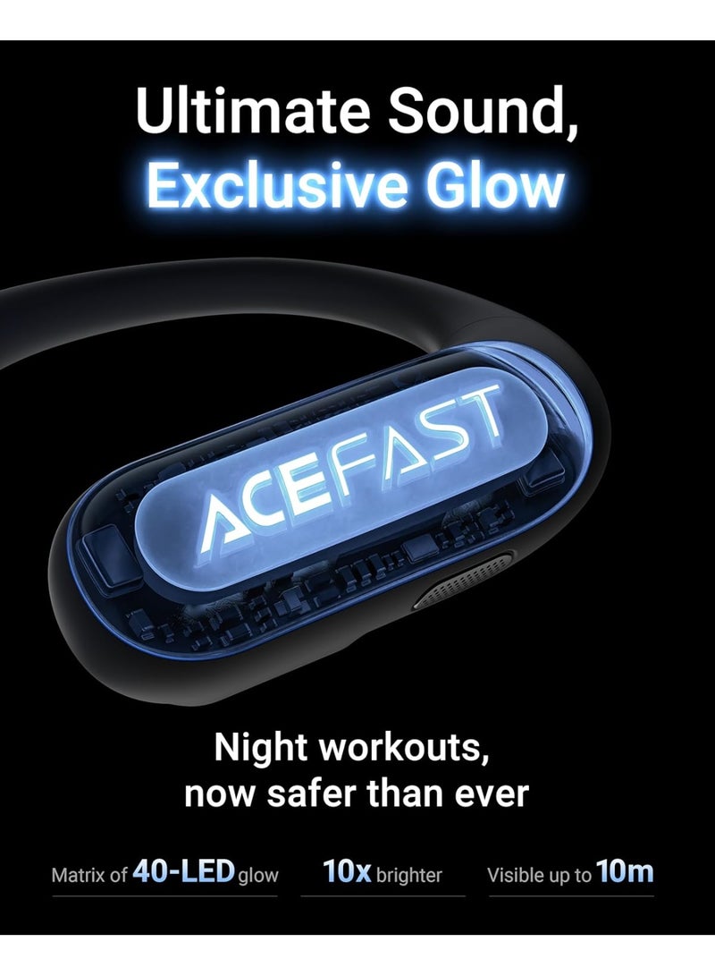 ACEFAST AceFit Pro Open-Ear Earbuds, 30H Playtime, Night Safety Mode for Sports, Powerful Bass, 7.6g Ultra-Comfort, Bluetooth 5.4, Digital Display, IP54 Sports Earbuds for Running & Workouts - Pink - Image 5