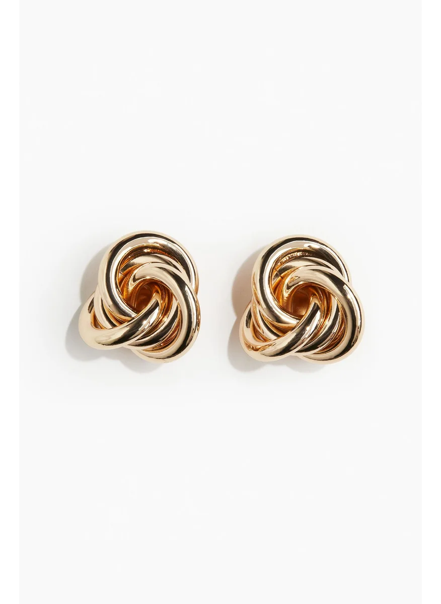 اتش اند ام Knot-Detail Clip Earrings