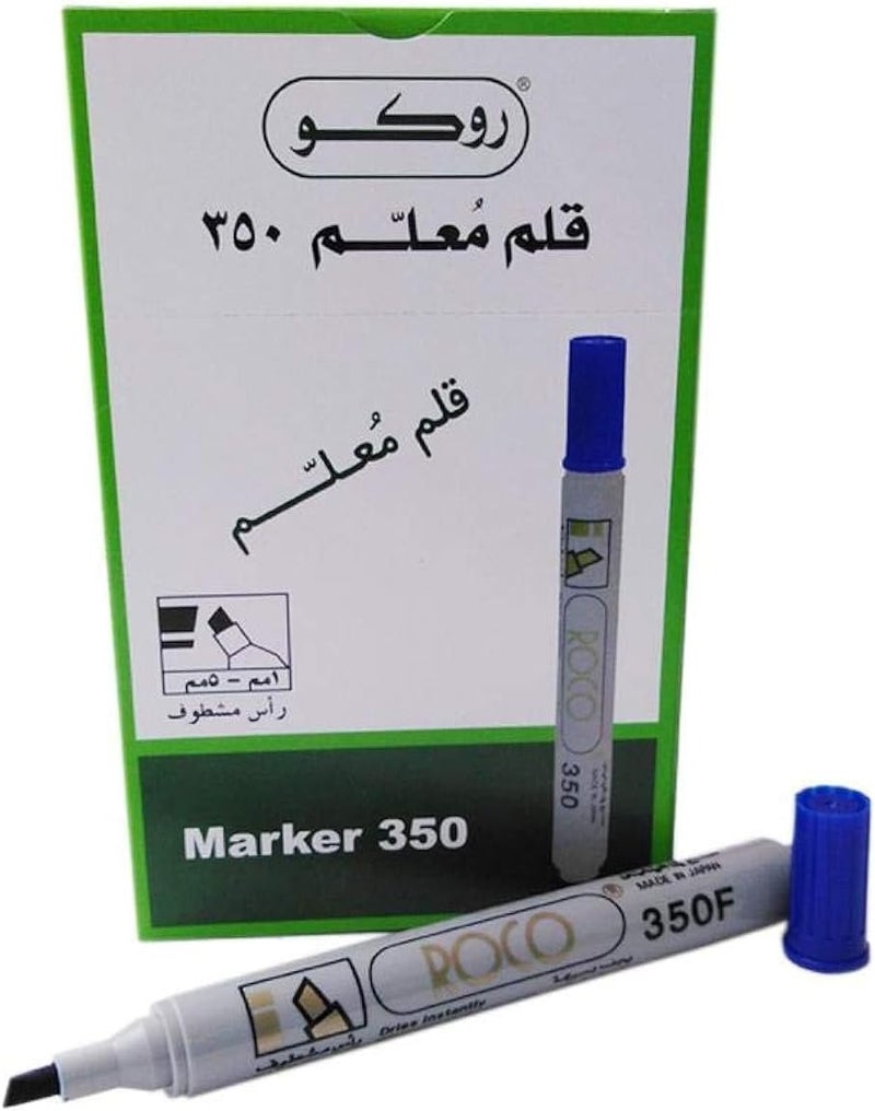 ROCO مجموعة من 12 قلم تمييز ROCO 350 - أزرق