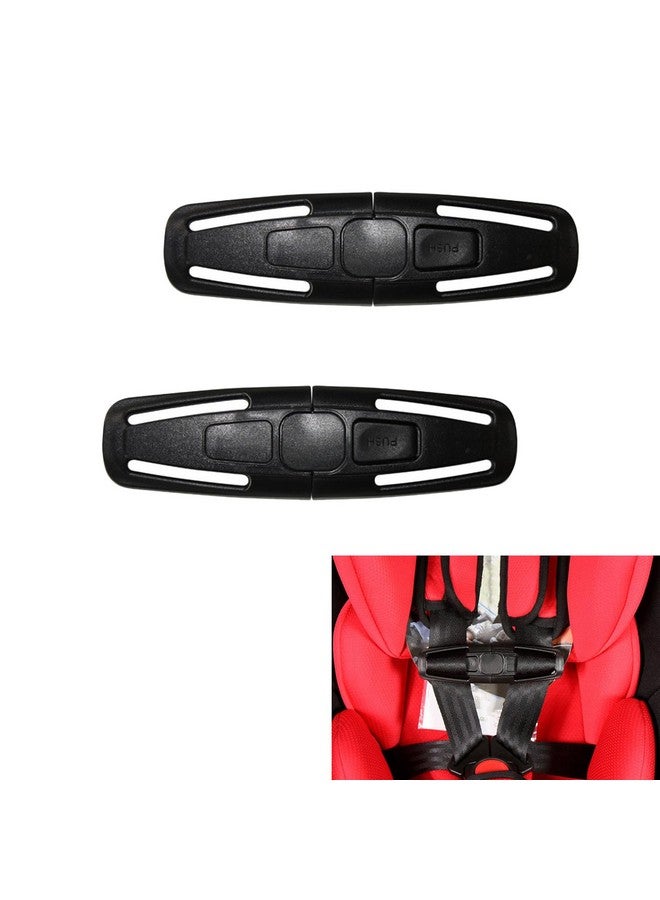 CaoXiong 2 Pcs Seat Chest Harness Seat Safety Belt Buckle Lock Stroller Chest Universal Replacement for Baby and Kids Trend (Black) - Image 1