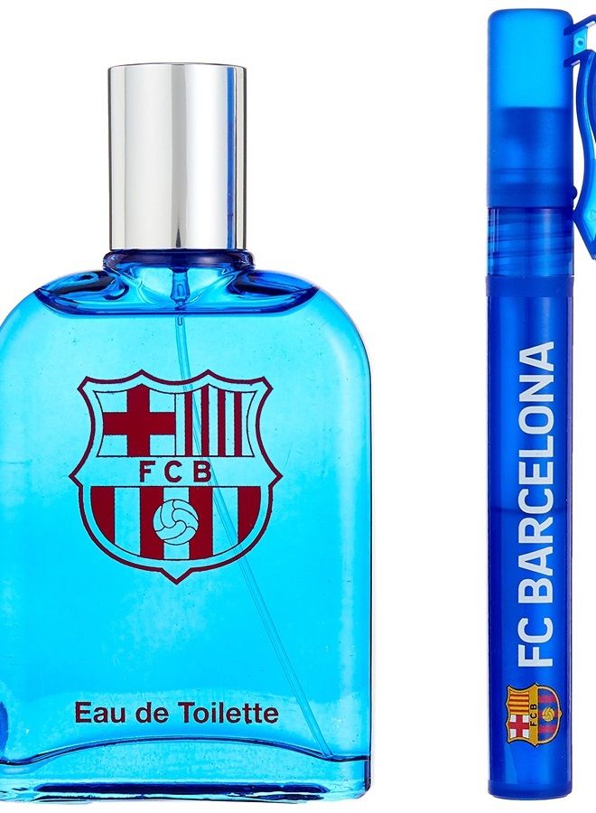 FC BARCELONA بارسا، FCB، عطر، مجموعة، للرجال، ماء تواليت، EDT، 3.4 أونصة، 100 مل، كولونيا، رذاذ، قلم رذاذ عطر، وحافظة FCB قابلة للجمع، صنع في إسبانيا، بواسطة Air Val International - Image 1