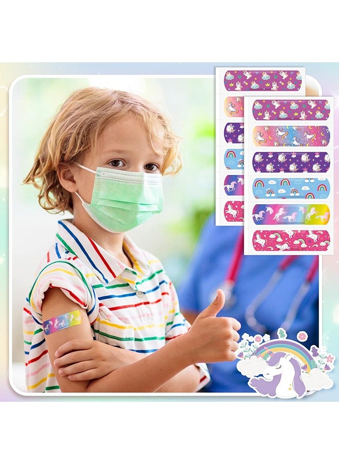 60 Pcs Cartoon Bandages Strips Band Aid, PE Material Hemostatic Waterproof Adhesive Bandages Strips Combination Pack, Cuts Scrapes First Aid Bandages for Family (Colorful) - Image 4