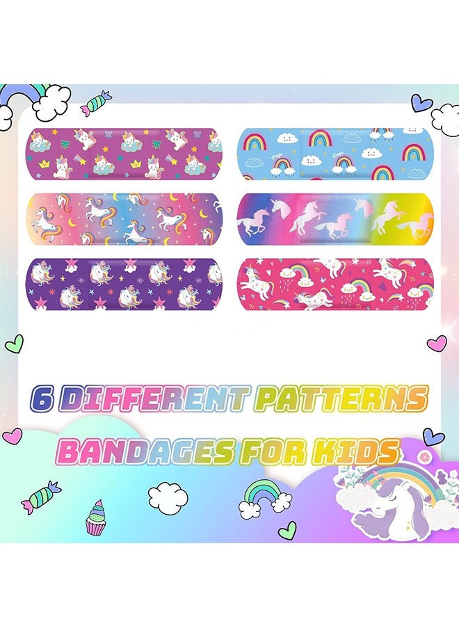 60 Pcs Cartoon Bandages Strips Band Aid, PE Material Hemostatic Waterproof Adhesive Bandages Strips Combination Pack, Cuts Scrapes First Aid Bandages for Family (Colorful) - Image 3