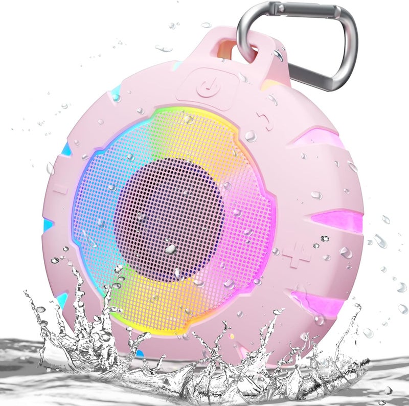 HEYSONG BUBBLE Portable Waterproof Bluetooth Speaker, IPX7, 5W, 12H Playtime, LED Light, Pink - Image 1