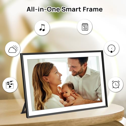 akimart 15.6inch WiFi Digital Picture Frame 1920x1080 FHD IPS Touch Screen, Send Photo or Videos via App or Email, 32GB Storage, Support USB Drive/SD Card Extend Storage,Auto-Rotate, Wall Mountable - Image 3