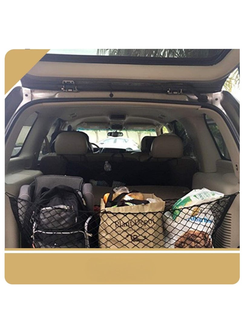 Generic Trunk cargo net storage organizer sized at 110x50cm suitable for use in Nissan vehicles including Patrol Armada Pathfinder Kicks Juke Murano Rogue and Xterra SUVs  - Image 2