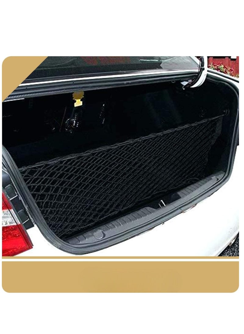 Generic Trunk cargo net storage organizer sized at 110x50cm suitable for use in Nissan vehicles including Patrol Armada Pathfinder Kicks Juke Murano Rogue and Xterra SUVs  - Image 4