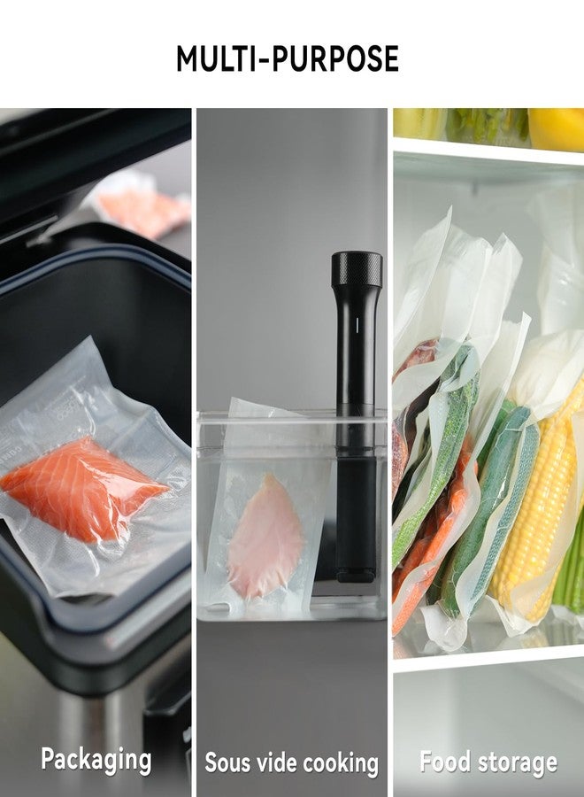 V Vesta Precision VestaEco Compostable Vacuum Sealer Bags, 5 Pack 2 Rolls 8" x 20' and 3 Rolls 11" x 16', Eco-Friendly, Heavy-Duty Food Storage Bags, BPA-Free, for Storage, Meal Prep or Sous Vide - Image 4