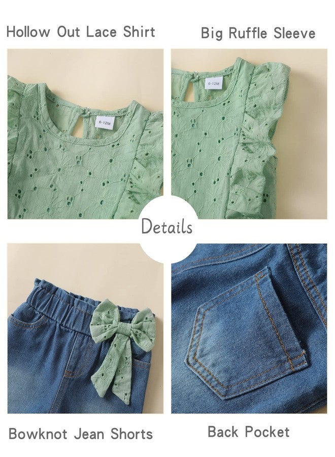 Saeaby 2T Girl Clothes Toddler Girl Outfits Summer Laces Shirt Top Blue Jean Shorts Baby Gifts Stuff Cute Little Girls Clothes 2 3 Year Old - Image 5