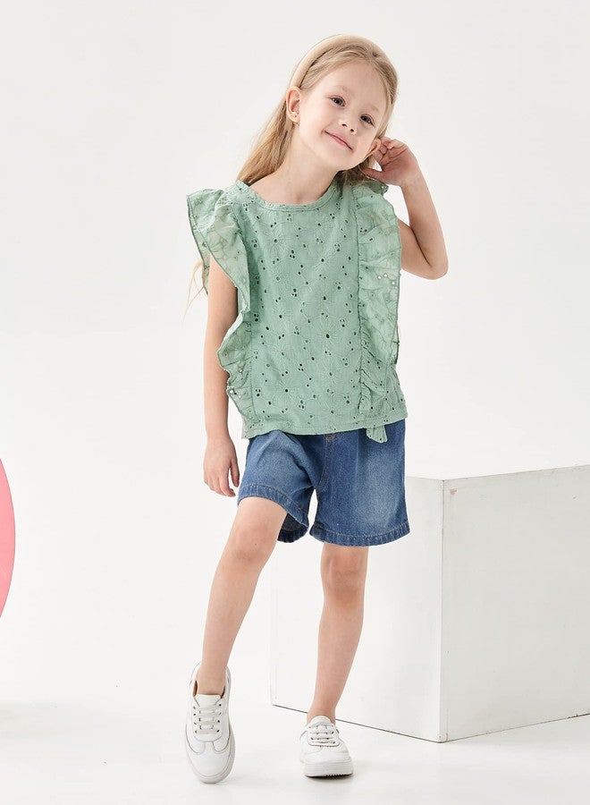 Saeaby 2T Girl Clothes Toddler Girl Outfits Summer Laces Shirt Top Blue Jean Shorts Baby Gifts Stuff Cute Little Girls Clothes 2 3 Year Old - Image 3