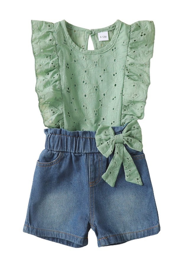 Saeaby 2T Girl Clothes Toddler Girl Outfits Summer Laces Shirt Top Blue Jean Shorts Baby Gifts Stuff Cute Little Girls Clothes 2 3 Year Old - Image 1