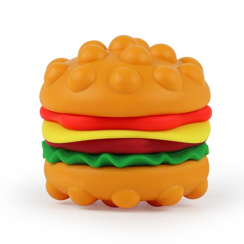 Anboor Pop Fidget Toys 3D Silicone Hambergur Push Bubbles Sensory Toy Pop Stress Ball Anxiety Stress Relief Austism Early Educational Pop Toy for Kids Adults - Image 1