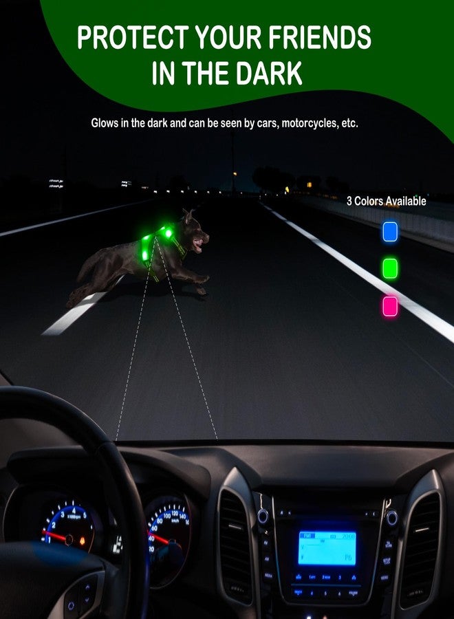 BSEEN Light Up Dog Harness - No-Pull Reflective LED Dog Harness Rechargeable Glow in The Dark Pet Vest Safety Doggy Lights for Night Walking (Green, Small) - Image 4