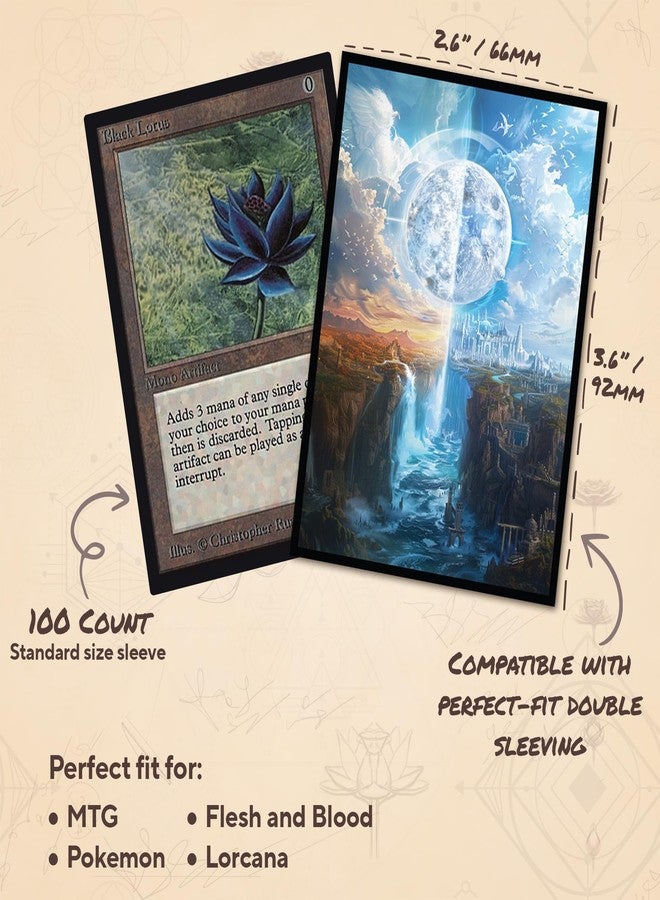 Paramint White Blue MTG Card Sleeves (Smooth) - 104 Count Standard Size TCG Sleeves - Compatible with Magic The Gathering - Double Sleeving - Original Art Design, Premium Protection - Image 3