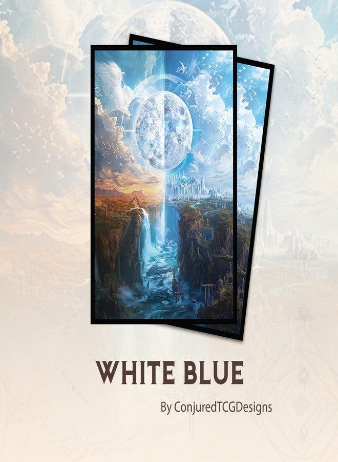 Paramint White Blue MTG Card Sleeves (Smooth) - 104 Count Standard Size TCG Sleeves - Compatible with Magic The Gathering - Double Sleeving - Original Art Design, Premium Protection - Image 2