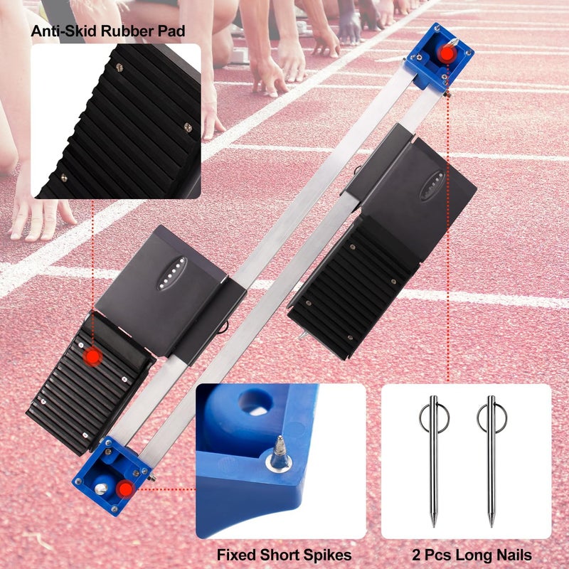 Supvision Multi-Function Starting Block 6 Angle Pedals Adjustable Sprinter Starting Block Track and Field Aluminum Suitable for Plastic Runway Cinder Track-Training Model - Image 3