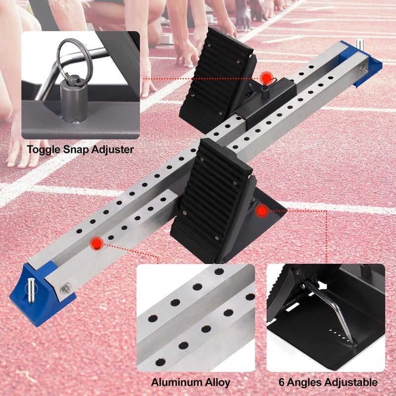 Supvision Multi-Function Starting Block 6 Angle Pedals Adjustable Sprinter Starting Block Track and Field Aluminum Suitable for Plastic Runway Cinder Track-Training Model - Image 4
