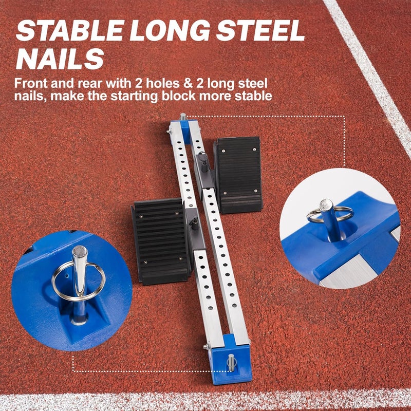 Supvision Multi-Function Starting Block 6 Angle Pedals Adjustable Sprinter Starting Block Track and Field Aluminum Suitable for Plastic Runway Cinder Track-Training Model - Image 5