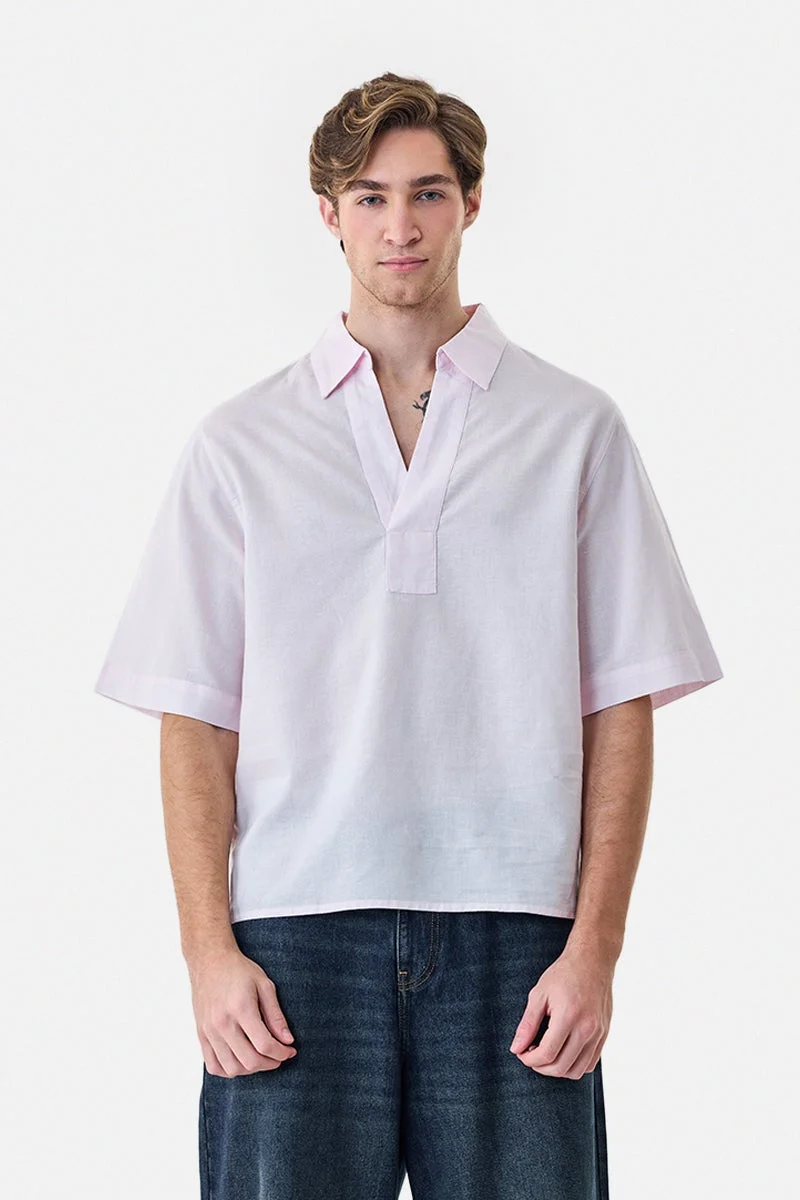SNITCH Linen Blend Box Fit Popover Shirt