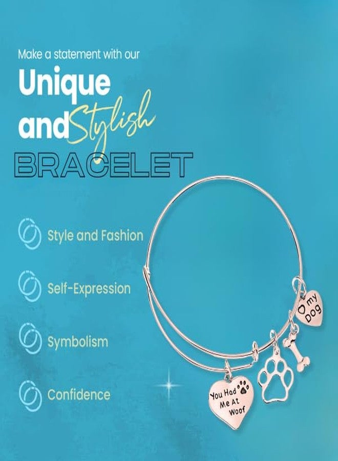 Infinity Collection Dog Charm Bracelet - Rose Gold Adjustable Paw Print Bangle Jewelry Gift for Dog Lovers, Moms, Pet Owners, Animal Rescue or Adoption Keepsake for Women - Image 3