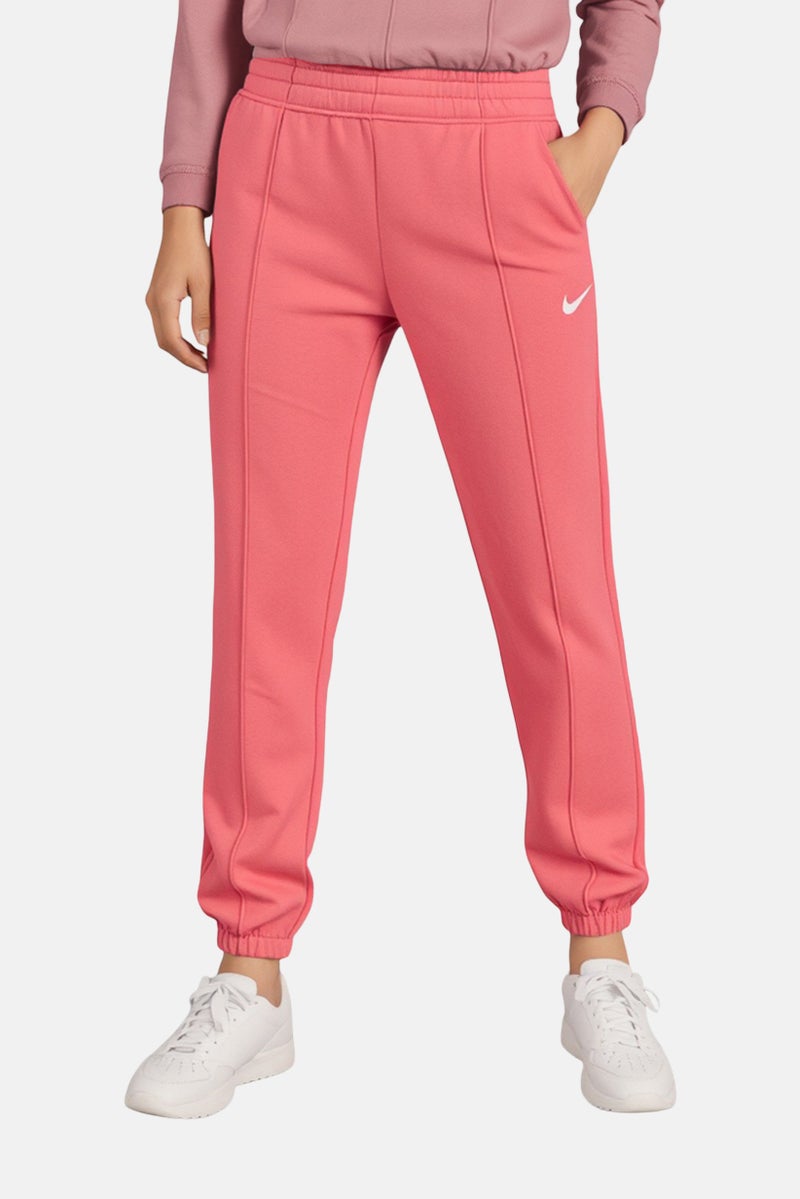 Nike Women Plus Size Embroidered Logo Outdoor Sweatpants, Dark Pink - Image 1