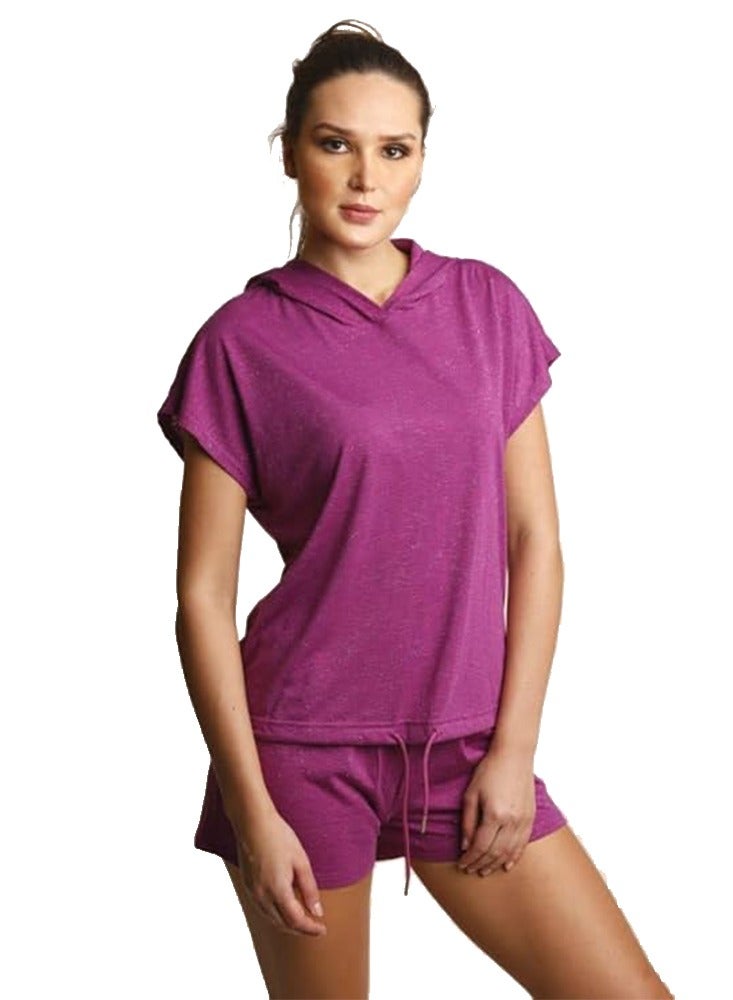 Mei Stylish Women's Casual Short & Hooded Top Set – Stylish Two-Piece Loungewear Outfit - Image 1