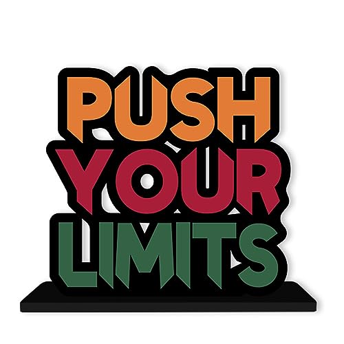 Artvibes Wooden Idols and Figurine Push Your Limit Quotes Table Decoration for Office Desk|Home Decor Item|Living Room|Modern Art Wood Showpiece Gift Items(Sp_1119N) - Image 2
