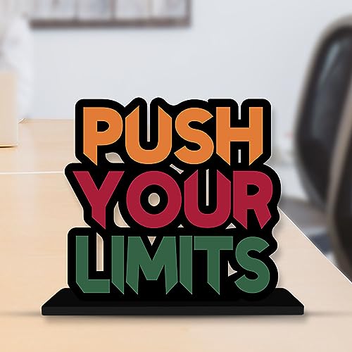 Artvibes Wooden Idols and Figurine Push Your Limit Quotes Table Decoration for Office Desk|Home Decor Item|Living Room|Modern Art Wood Showpiece Gift Items(Sp_1119N) - Image 4