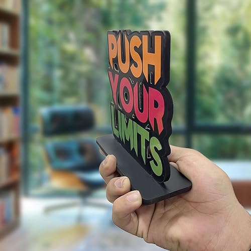 Artvibes Wooden Idols and Figurine Push Your Limit Quotes Table Decoration for Office Desk|Home Decor Item|Living Room|Modern Art Wood Showpiece Gift Items(Sp_1119N) - Image 5