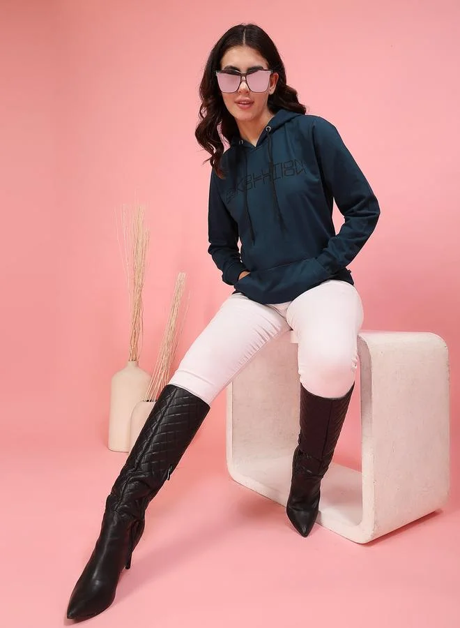 تايك تو هودي نسائي فليس مطبوع لون تيل