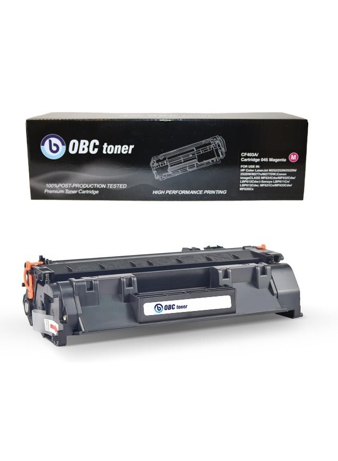 او بي سي خرطوشة حبر ليزر(Magenta) متوافقة من OBC بديلة لـ HP CF403A 201A و Canon Cartridge 045 طباعة حتى 1400 صفحة بجودة عالية - Image 2
