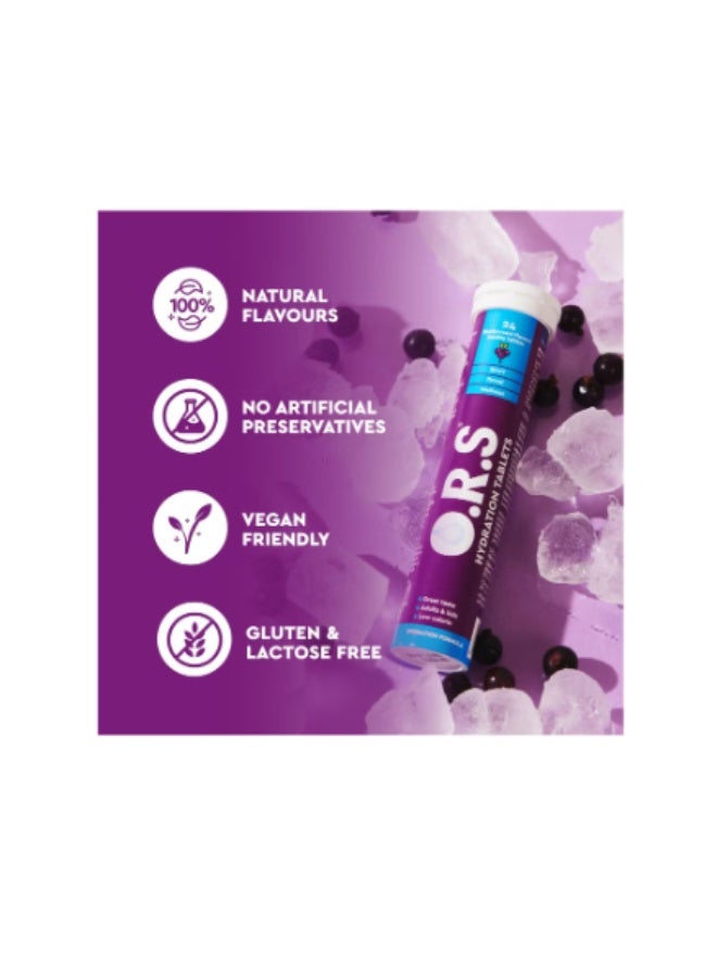 O.R.S ORS Hydration Tablets With Electrolytes, Black Currant Flavor - 24 Count Pack - Image 3