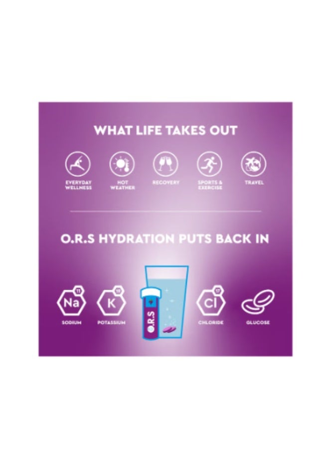 O.R.S ORS Hydration Tablets With Electrolytes, Black Currant Flavor - 24 Count Pack - Image 4