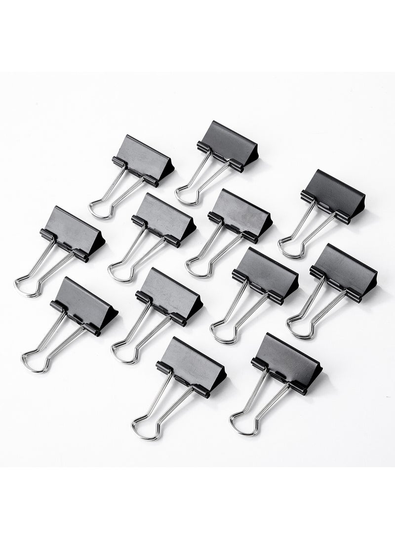 Deli Black Binder Clip 32 mm Box of 12 PCS , for Paperwork , Organizing Documents - Image 4