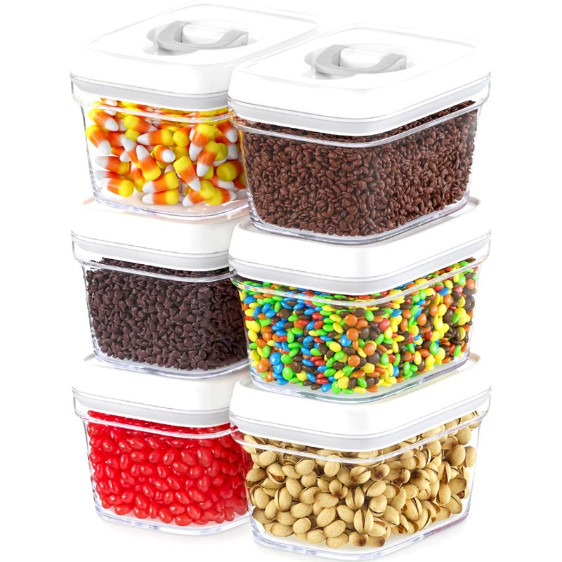 DWLLZA KITCHEN Airtight Food Storage Containers with Lids  6 Pieces All Same Size  Pantry Container for Spices Candy Nuts Coffee and Tea Clear Plastic BPAFree Keeps Food Fresh  Dry