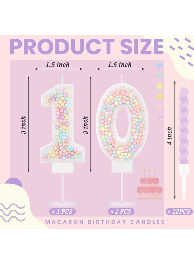 LAMAY Birthday candle set, containing 12 spiral candles, suitable for decorating cakes for boys and girls, wedding anniversary party cakes (number 10). - Image 2