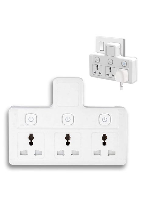 Power Adapter Multi Plug Extension, Extender Wall Charger Socket 3 Way Multiple Electrical Outlet Adaptor, Charging Station for Home, Office （3 Way）
